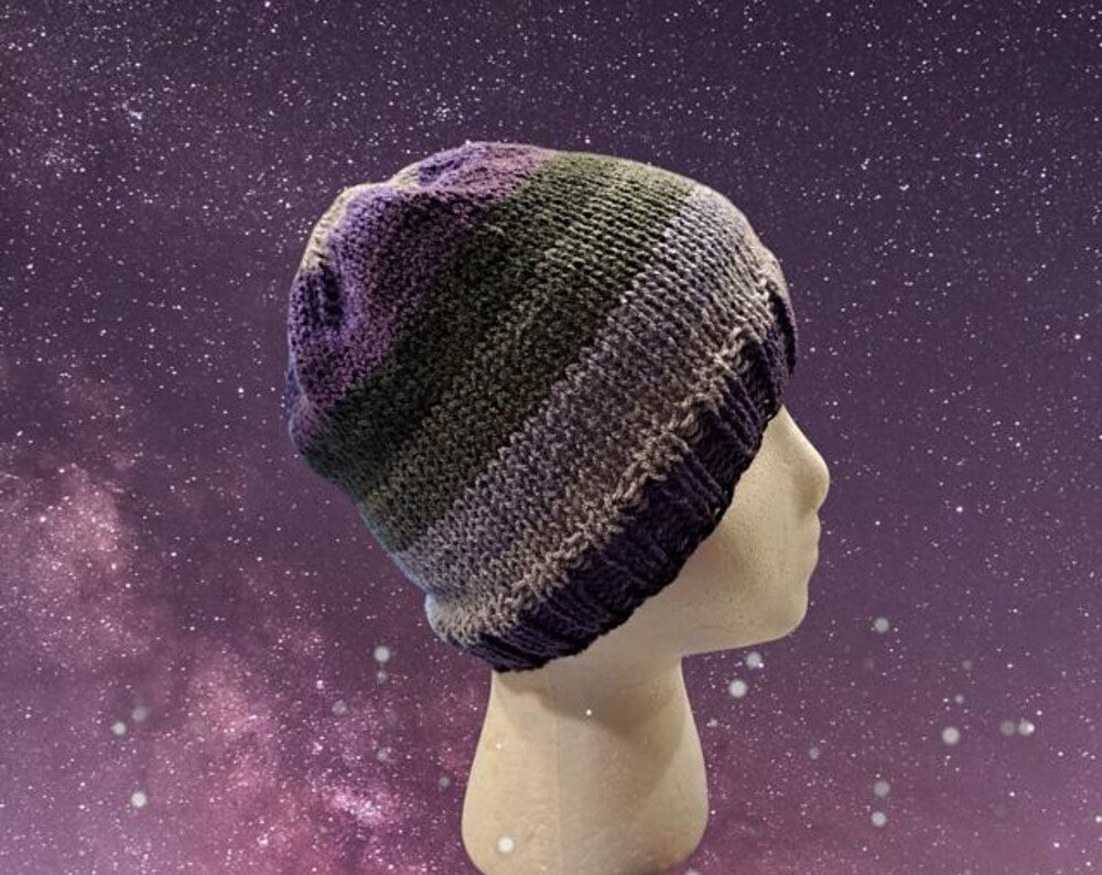 Galaxy-Inspired Hand-Knit Beanie